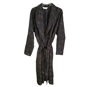 Vintage Marks & Spencer Paisley Unisex Robe Dress Belted Housecoat Loungewear‎ M